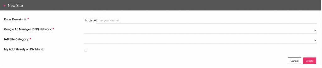Header Bidding website settings for Adtelligent Platform
