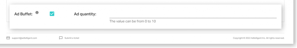 Source Settings - Ad Buffet by Adtelligent