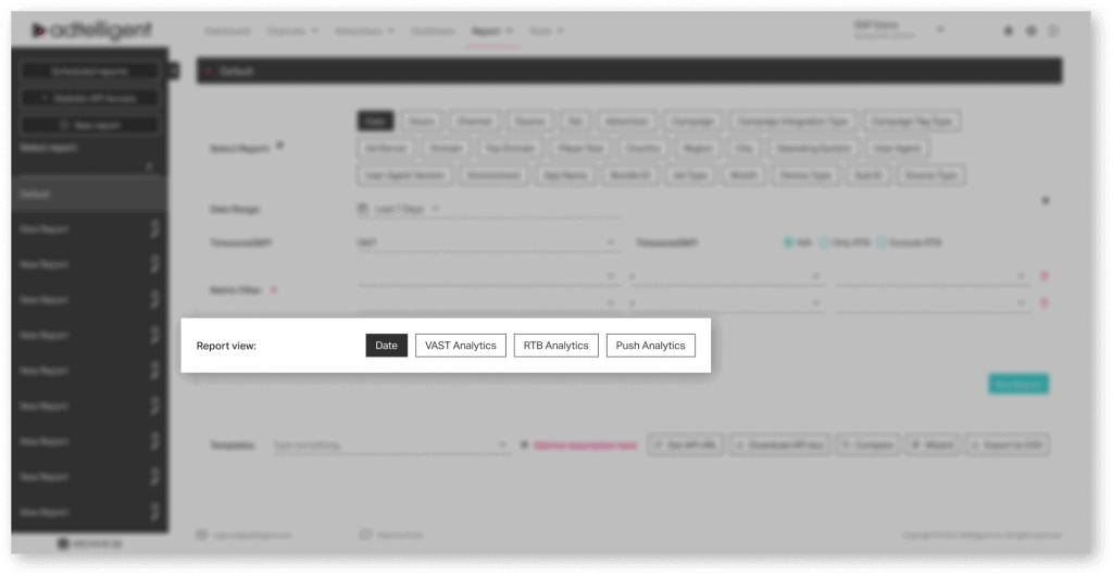 SSP - Report type selector for different views