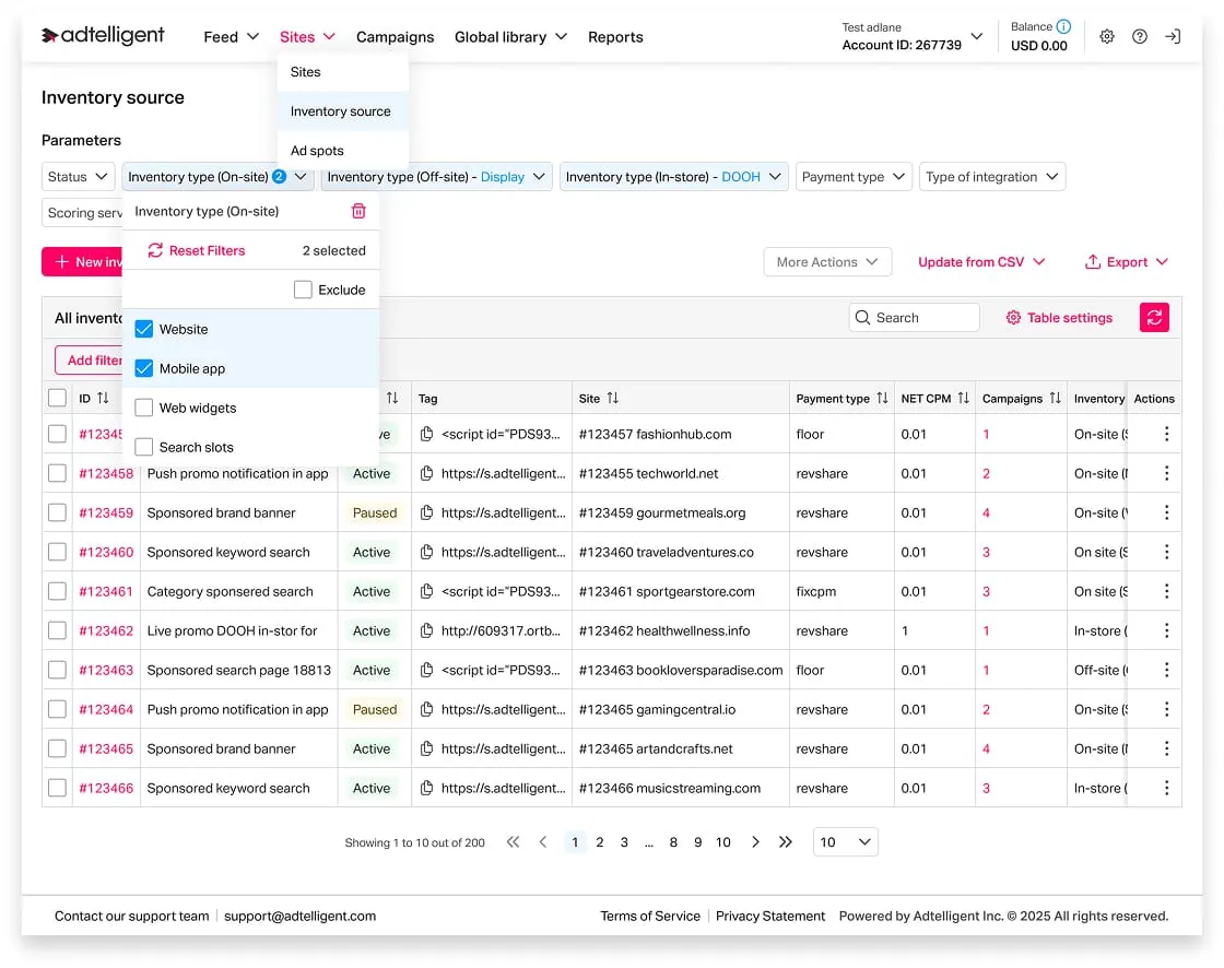 A smooth, self-serve interface for advertisers 