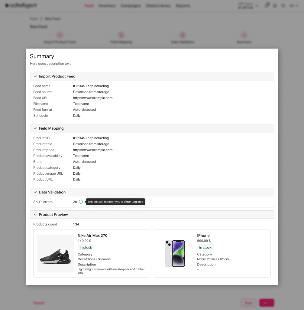 Feed Management & Parsing - Adtelligent Retail Media Platform